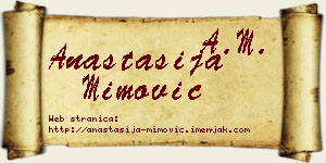 Anastasija Mimović vizit kartica